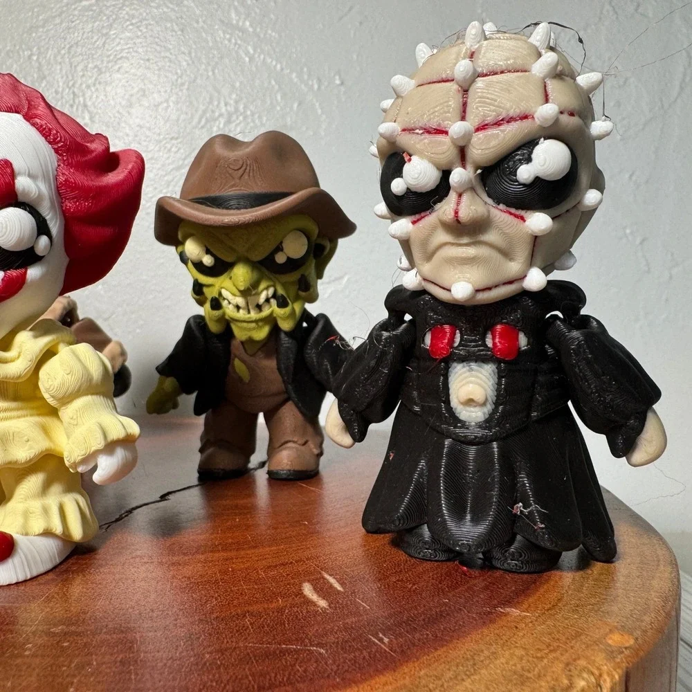Horror Movie Figure 3D Printed Pennywise Pinhead Freddy Candyman Klown‎ 4in
